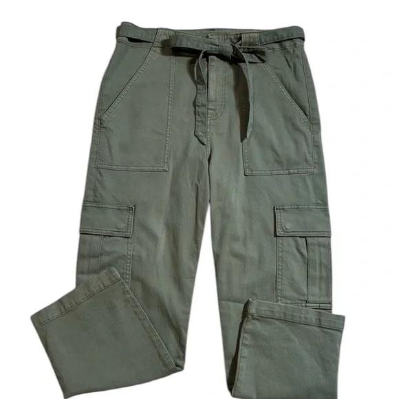 7‎ For All Mankind women’s  Cargo Pants M Green Flap Pockets Casual size 30 NWOT - Picture 3 of 14